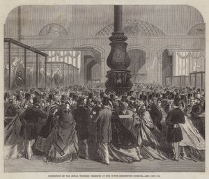 Exposition des cadeaux de mariage royaux au musée de South Kensington (gravure) - English School