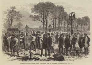 Expériences avec les puits tubulaires brevetés de Norton, utilisés par notre armée en Abyssinie (gravure) - English School