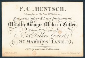 F C Hentsch, instruments chirurgicaux en argent et en acier - English School