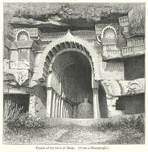 Façade de la grotte de Bhaja (gravure)