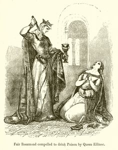Belle Rosamonde forcée de boire du poison par la reine Éléonore - English School