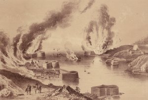 Chute de Sébastopol, guerre de Crimée (lithographie) - English School