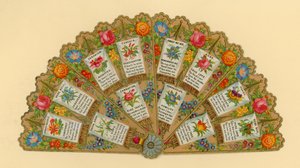 Éventail, symbolisme des fleurs - English School