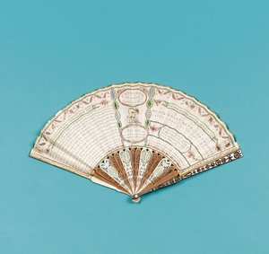 Éventail imprimé avec "Fanology or the Ladies Conversation Fan" par Charles Francis Badini, publié en 1797