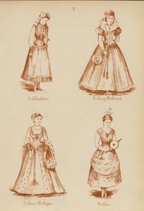 Costumes de fantaisie : Alsacien, Amy Robsart, Anne Boleyn, Air - English School