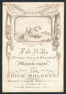 Farr, fabricant de franges, dentelles et laine, carte de visite - English School