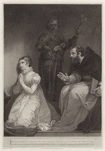 Feckenham, sur ordre de la reine, visite Lady Jane Gray dans la tour - English School