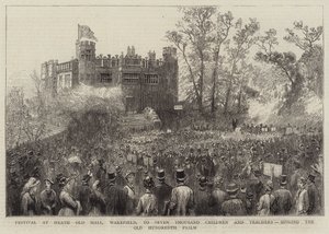 Festival à Heath Old Hall, Wakefield, pour sept mille enfants et enseignants, chantant le Psaume Old Hundredth (gravure) - English School