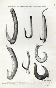 Hameçons des races préhistoriques et non civilisées, de 