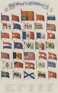 Drapeaux de toutes les nations (chromolithographie) - English School