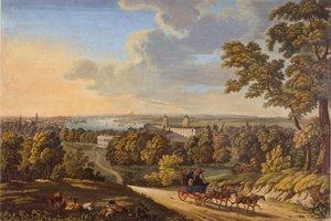 Flamstead Hill, Greenwich : La diligence en direction du sud c.1810-20 - English School
