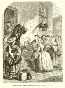 Mariages en prison. Scène dans la prison de Fleet sous le règne de George II - English School