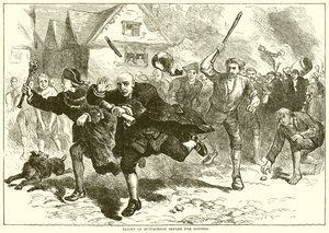 Fuite de Hutchinson devant les émeutiers - English School
