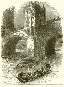 Fuite de la reine Éléonore : la scène au pont de Londres - English School