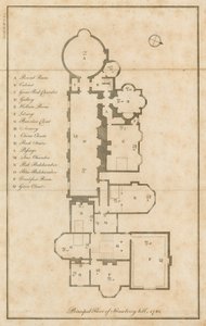 Plan du rez-de-chaussée principal, Strawberry Hill, Londres - English School