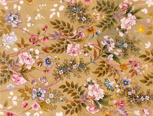 Motif textile fleuri, possiblement par William Kilburn (1745-1818) - English School
