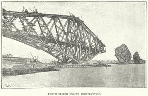 Pont Forth pendant la construction (gravure)