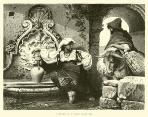 Fontaine dans une cour romaine - English School