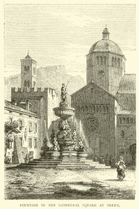 Fontaine sur la place de la cathédrale à Trente - English School