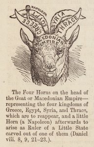 Quatre cornes sur la tête du bouc (gravure) - English School