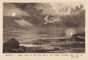 Quatrième ange sonnant de la trompette et obscurcissant le soleil, la lune et les étoiles (gravure) - English School