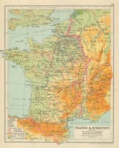 France et Bourgogne montrant les seigneuries féodales vers l