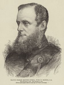 Francis Charles Hastings Russell, duc de Bedford, KG (gravure) - English School