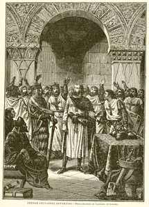 Croisés français partant.--Proclamation de Godefroy comme chef - English School