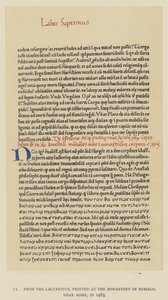Du Lactance, imprimé au monastère de Subiaco, près de Rome, en 1465 - English School