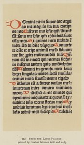 Du Psautier latin imprimé par Caxton entre 1480 et 1483 (lithographie) - English School