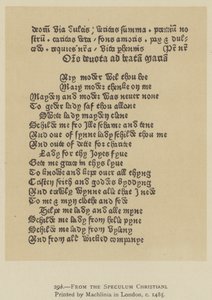 Du Speculum Christiani, imprimé par Machlinia à Londres, vers 1485 (lithographie) - English School