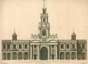 Élévation de face du Royal Exchange, Londres - English School