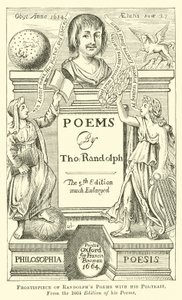 Frontispice des Poèmes de Randolph avec son Portrait - English School