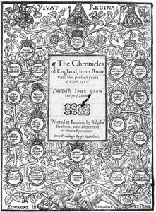 Frontispice de The Chronicles of England par John Stow (c.1525-1605), 1580