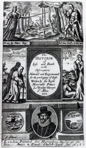 Frontispice de The History of Life and Death de Francis Bacon, publié en 1638