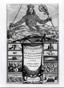 Frontispice de Leviathan or the Matter, Forme and Power of a Common Wealth Ecclesiasticall and Civil, 1651, par Thomas Hobbes de Malmesbury - English School