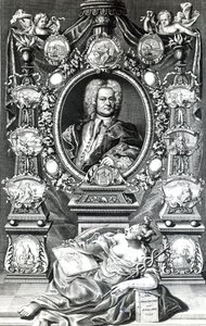 Frontispice de Naval History of England par Thomas Lediard, publié en 1735