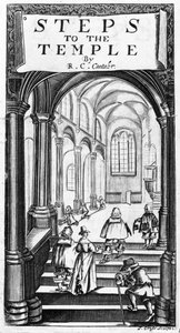 Frontispice de Steps to the Temple par Richard Crashaw, gravé par J. Cross, 1648 - English School
