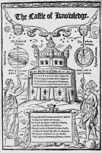 Frontispice du Château de la connaissance par Robert Recorde, 1556 - English School