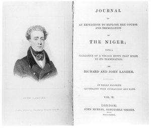 Frontispice du volume 2 de Journal of an Expedition to Explore the Course and Termination of The Niger par Richard et John Lander, publié en 1832