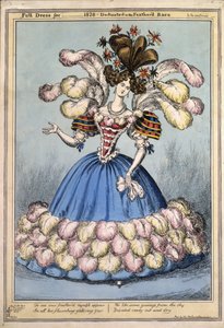 Tenue complète pour ?1828. Dédié à la race plumée, pub. Londres, 1828 (gravure en couleur)