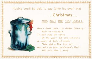 Poubelle pleine, carte de Noël - English School