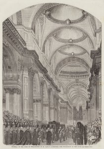 Funérailles du duc de Wellington à la cathédrale Saint-Paul, la procession dans la nef - English School