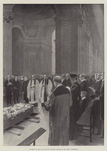 Funérailles de feu Sir John Everett Millais à la cathédrale Saint-Paul (gravure) - English School