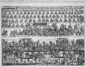 Cortège funèbre pour le duc de Marlborough - English School