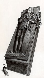 Monument funéraire avec squelette sortant - English School