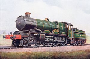 G.W.R Caldicot Castle, illustration de The Book of the Locomotive par G. Gibbard Jackson, publié en 1924 - English School