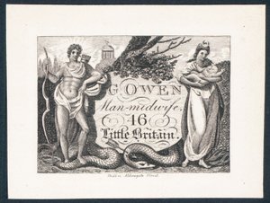 G Owen, accoucheur, carte de visite - English School