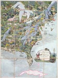 Jeu de la Bannière Étoilée ou Émigrants aux États-Unis, jeu de société c.1860