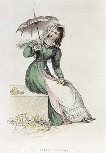 Costume de jardin, planche de mode du Repository of Arts d